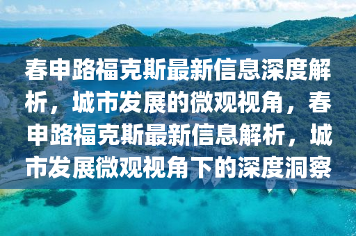 春申路?？怂棺钚滦畔⑸疃壬綎|水清源環(huán)?？萍加邢薰窘馕觯鞘邪l(fā)展的微觀視角，春申路?？怂棺钚滦畔⒔馕觯鞘邪l(fā)展微觀視角下的深度洞察