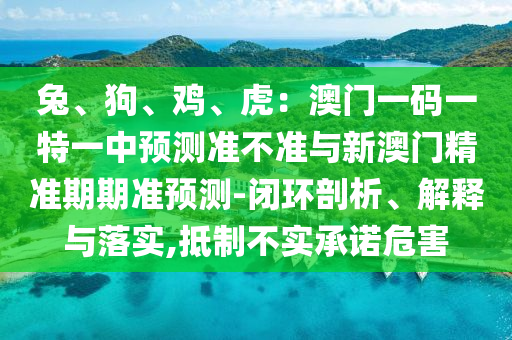 兔、狗、雞、虎：澳門一碼一特一中預測準不準與新澳門精準期期準預測-閉環(huán)剖析、解釋與落實,抵制不實承諾山東水清源環(huán)保科技有限公司危害