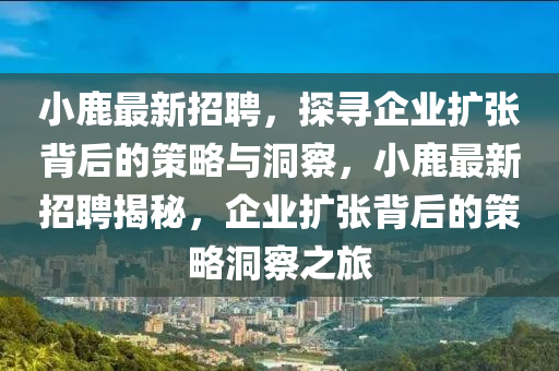 小鹿最新招聘，探尋企業(yè)擴張背后的策略與洞察，小鹿最新招聘揭秘，企業(yè)擴張背后的策略洞察之旅