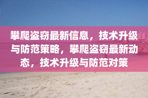 攀爬盜竊最新信息，技術(shù)升級(jí)與防范策略，攀爬盜竊最新動(dòng)態(tài)，技術(shù)升級(jí)與防范對(duì)策山東水清源環(huán)?？萍加邢薰? class=