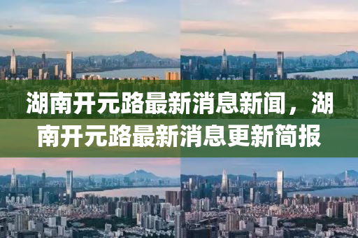 湖南開元路最新消息新聞，湖南開元路最新消息更新簡報