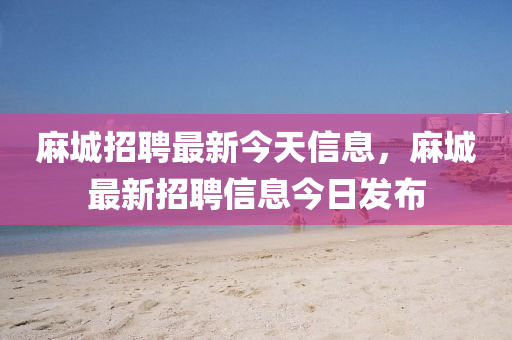 麻城招聘最新今天信息，麻城最新招聘信息今日發(fā)布